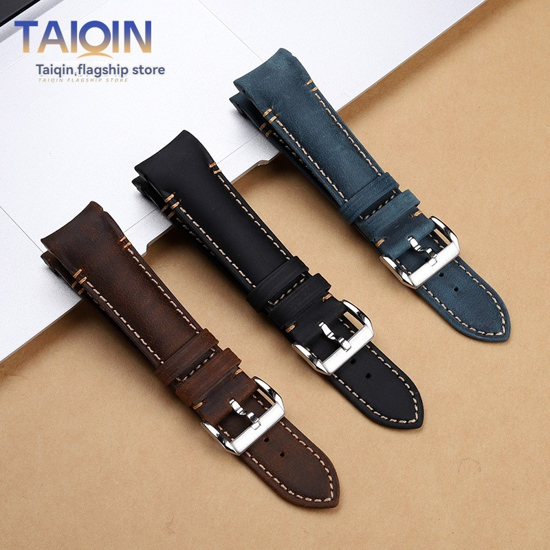 Luxury Watch Engraving - 20 22mm 곡선형 레트로 무광 스트랩