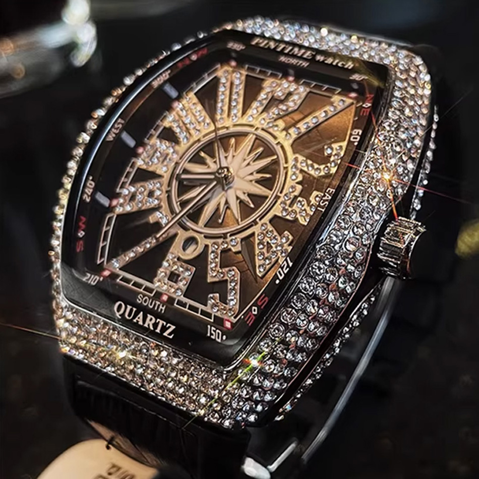 Luxury Watch All Black - 프리미엄 브랜드 명품 다이아몬드 시계 디지털