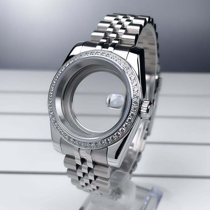 Exhibition Caseback - 36mm/39mm 다이아몬드 베젤 NH35 케이스 DJ