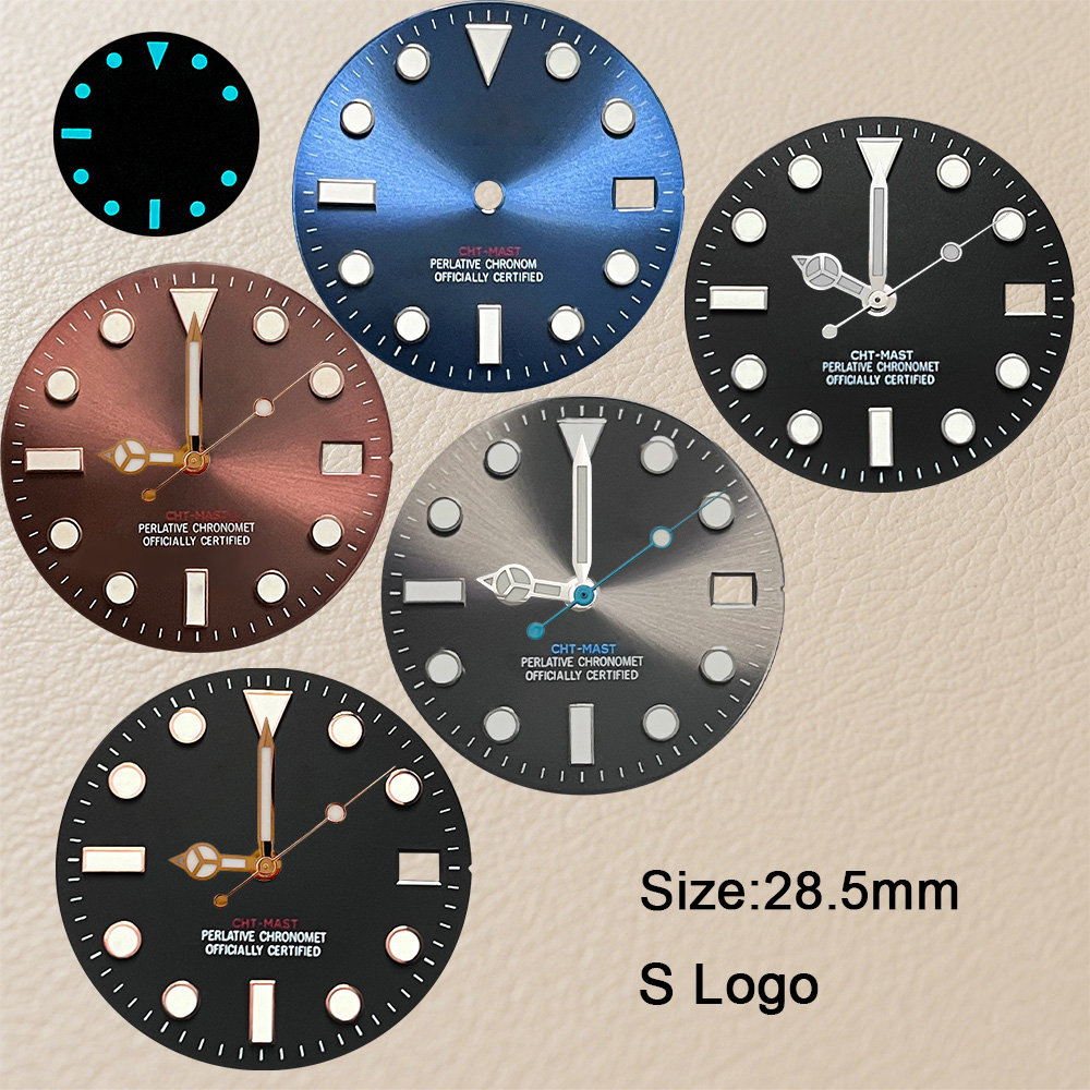 Exhibition Caseback - 28.5mm S 로고 선버스트 다이얼 NH35/NH36/4R/7S