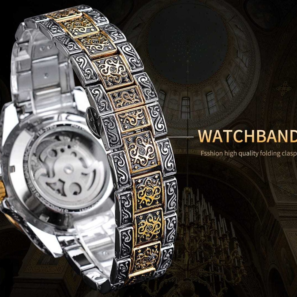 고급 레트로 남성용 완전 자동 기계식 스켈레톤 시계,  - Luxury Watch Engraving 리뷰 및 가격