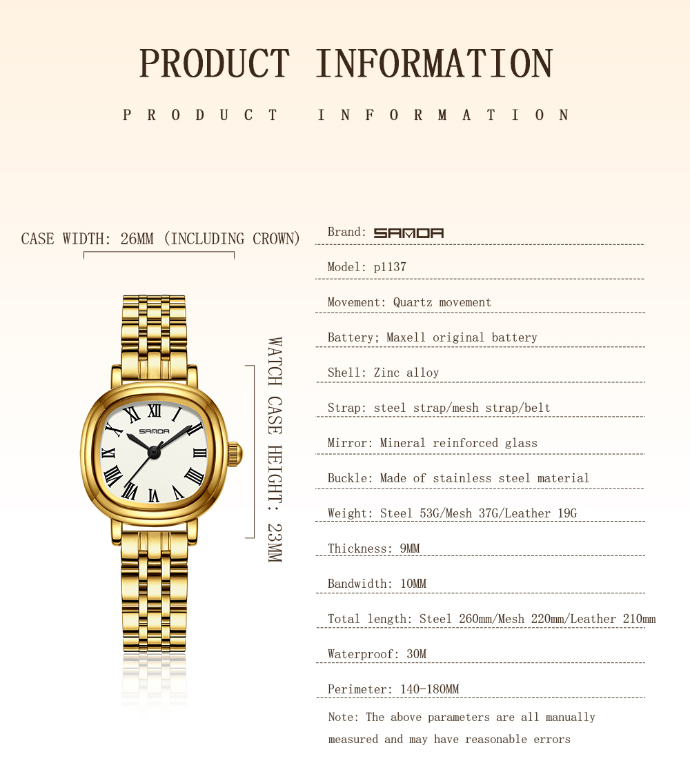 SANDA Top 1137 여성용 쿼츠 시계 세련되고  - Luxury Watch Top 10 리뷰 및 가격