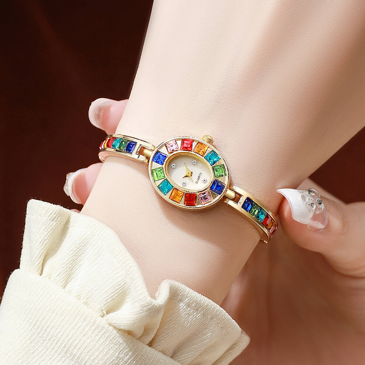2개/세트 럭셔리 라인스톤 여성용 시계 패션 팔찌 밴드 - Luxury Watch Lady 리뷰 및 가격