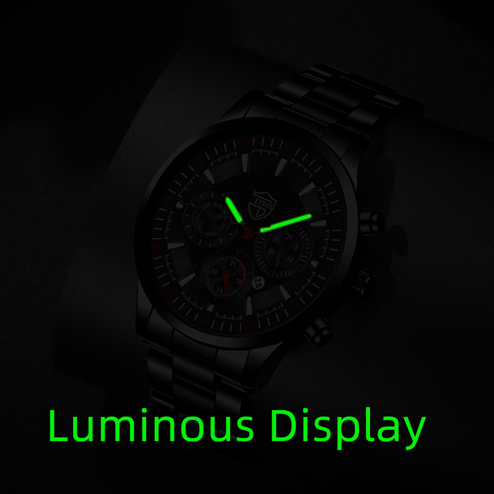 패션 남성 시계 세트 럭셔리 남성 스포츠 블랙 스테인레 - Luxury Watch All Black 리뷰 및 가격