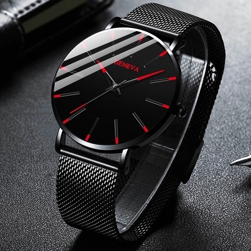 남성용 스테인레스 스틸 메쉬 벨트 쿼츠 시계 팔찌 세트 - Luxury Watch All Black 리뷰 및 가격