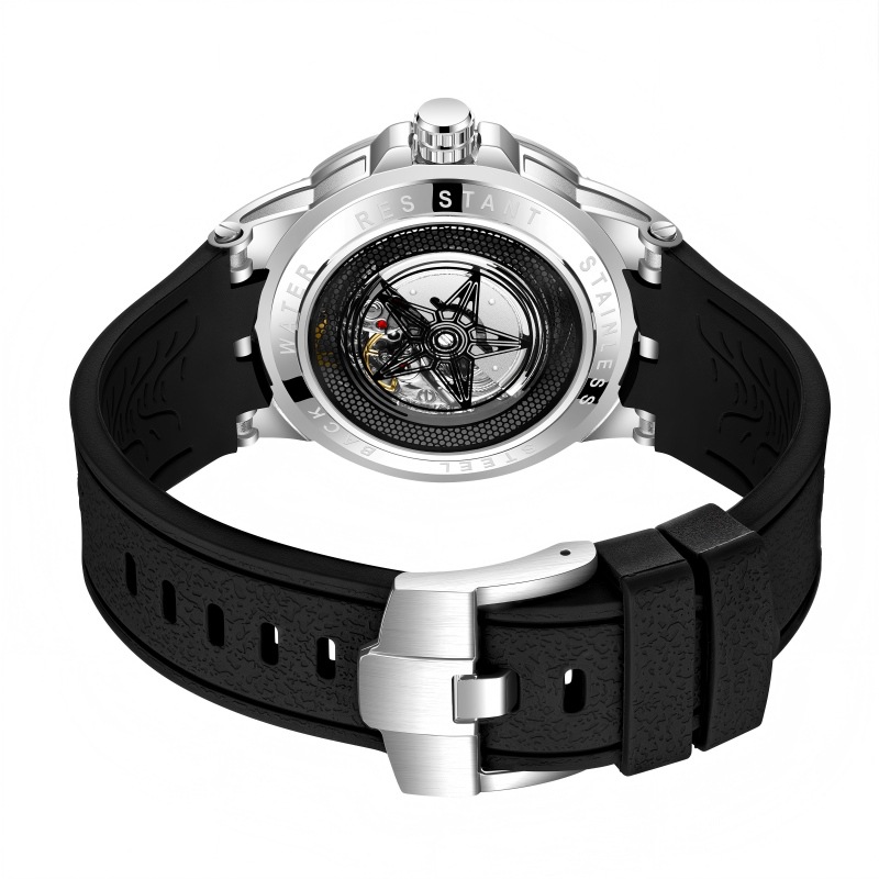 창의적인 3D 쿼츠 시계 남성용 모조 기계식 스켈레톤  - Luxury Watch Engraving 리뷰 및 가격