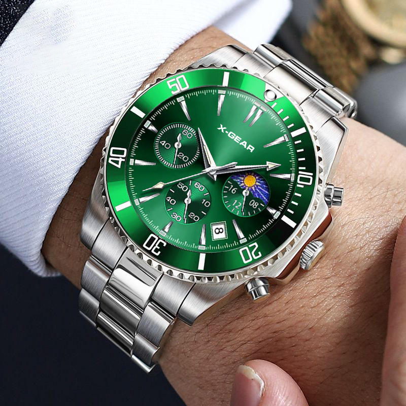 X-GEAR 패션 캘린더 남성용 쿼츠 시계 고급 블랙  - Luxury Watch All Black 리뷰 및 가격