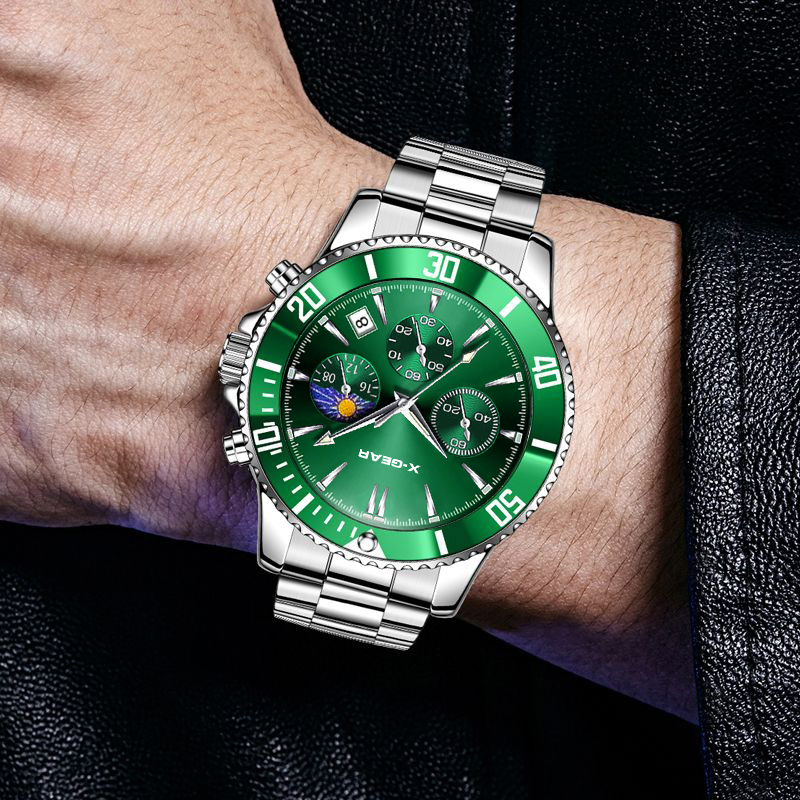X-GEAR 패션 캘린더 남성용 쿼츠 시계 고급 블랙  - Luxury Watch All Black 리뷰 및 가격