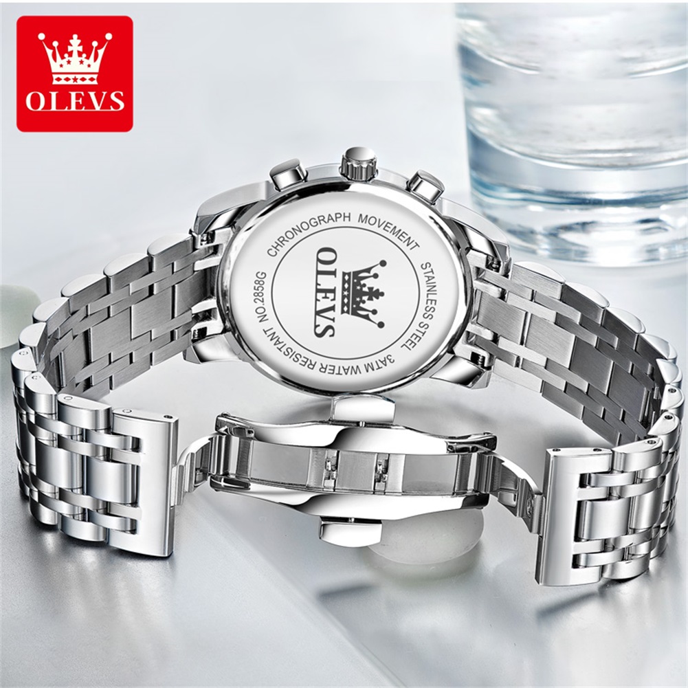 OLEVS 인기 남성용 시계 스테인레스 스틸 블랙 문  - Luxury Watch All Black 리뷰 및 가격