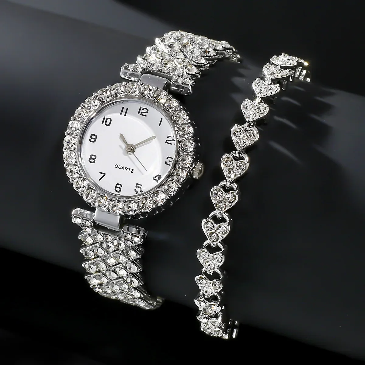 1개/2개 고급 패션 여성 시계 세트 실버 스트랩 여성 - Luxury Watch Lady 리뷰 및 가격