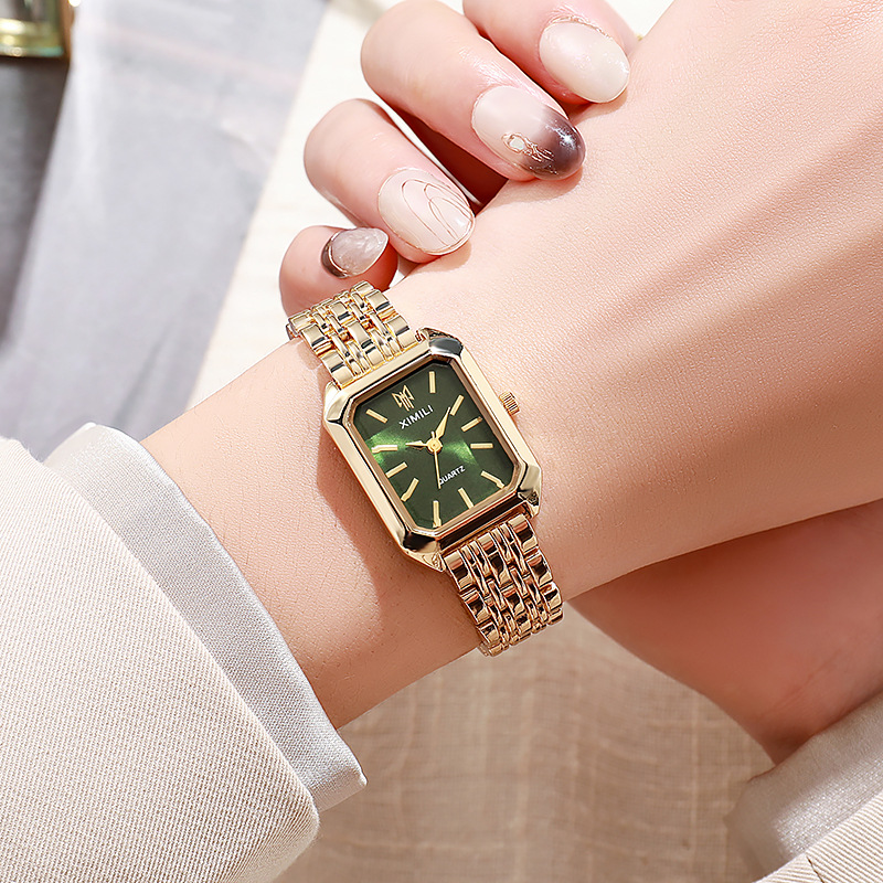 여성용 럭셔리 직사각형 시계, 여성용 스틸 밴드 쿼츠  - Luxury Watch Lady 리뷰 및 가격