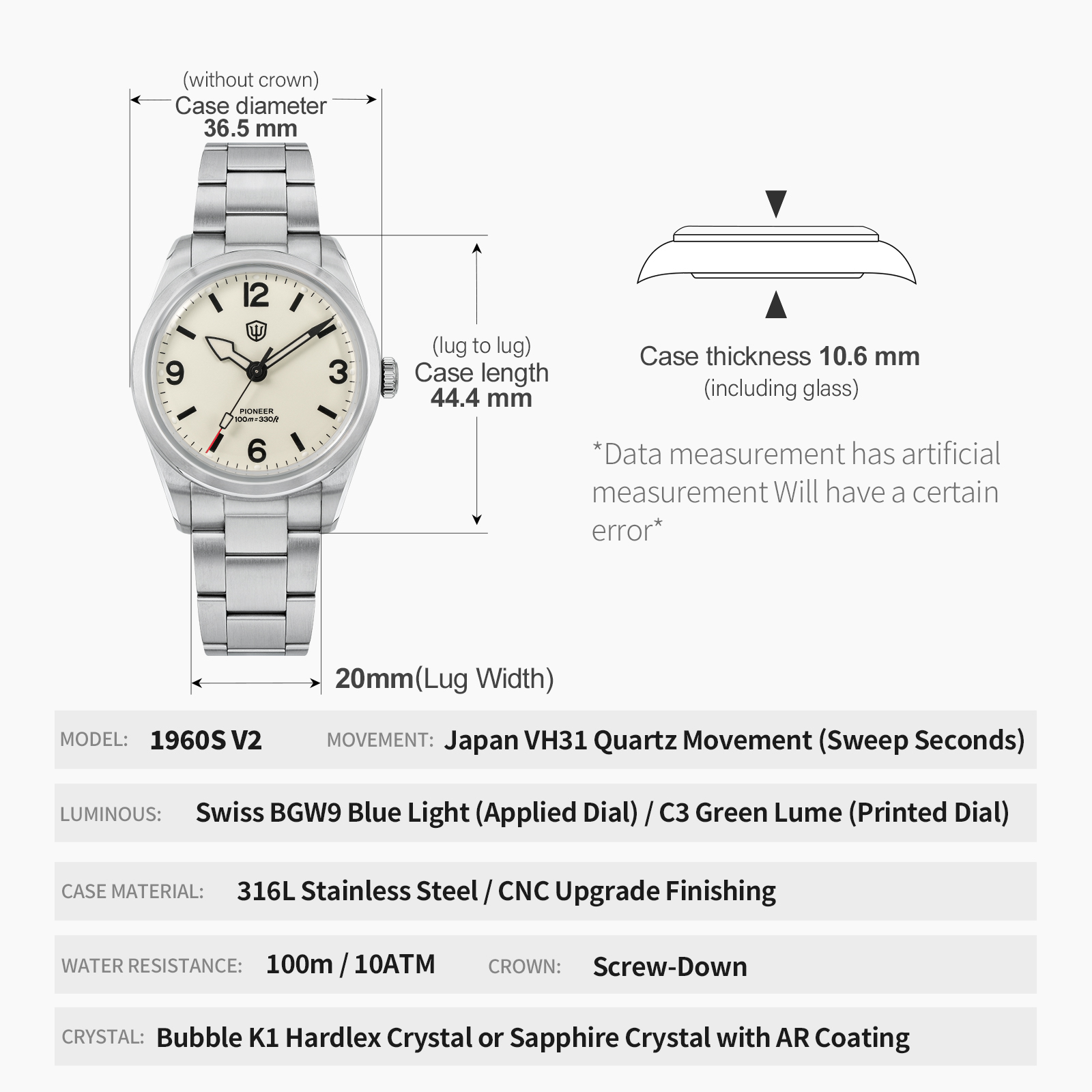 Watchdives WD1960S V2 빈티지 크림 3 - Luxury Watch All Black 리뷰 및 가격